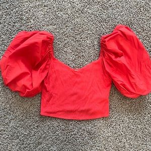 Abercrombie & Fitch Puff Sleeve Top